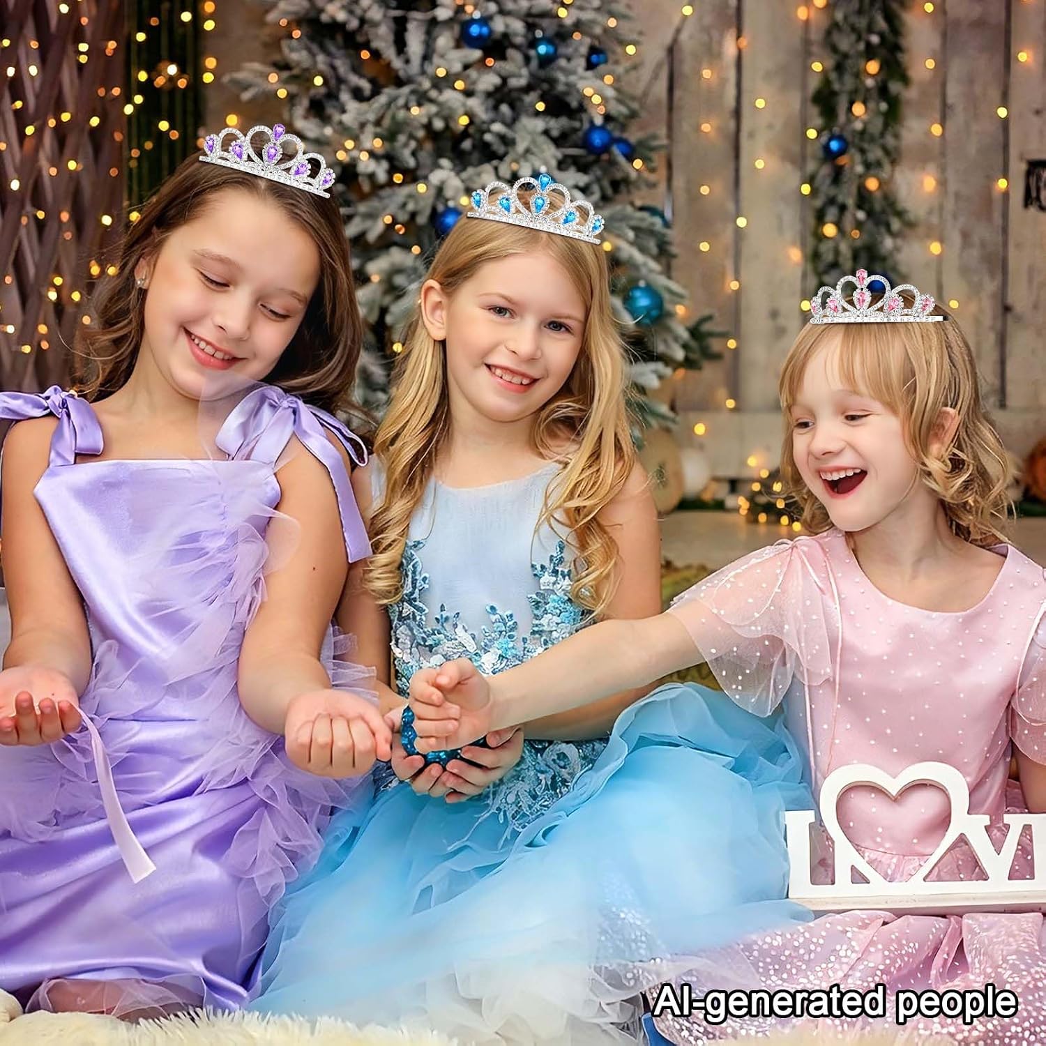 KICOSY 3PCS Tiara Crown with Hair Combs for Women, Multicolor Crystal Crown Headpiece Set in Pink Blue Purple, Elegant Silver Regal Hair Jewelry for Birthday Wedding Prom Costume Party Decor image 3