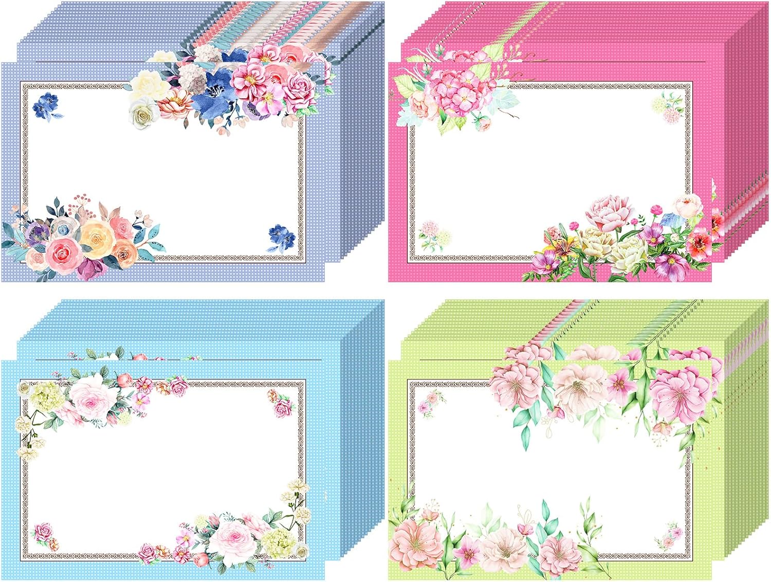 Sieral 100 Pcs Disposable Tea Party Placemats 16 x 11 Inch Disposable Flower Paper Place Mats Floral Afternoon Tea Party Decorations for Women Garden Wedding Birthday Dinner Table