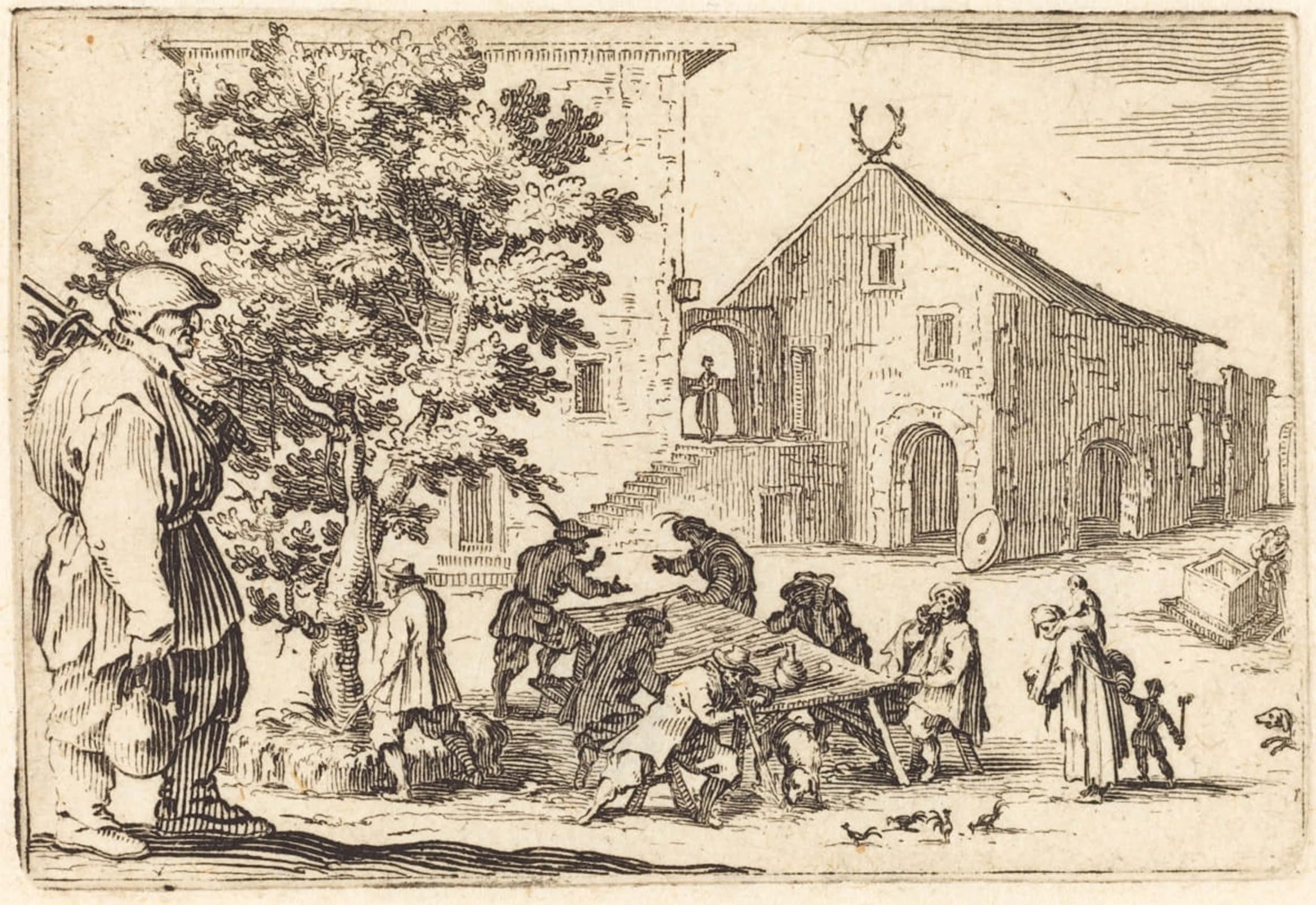 ARTXLXXBN Famous Art Print Poster Vintage Wall Art Tavern by Jacques Callot Canvas Art Poster for Home Decor 60x90cm