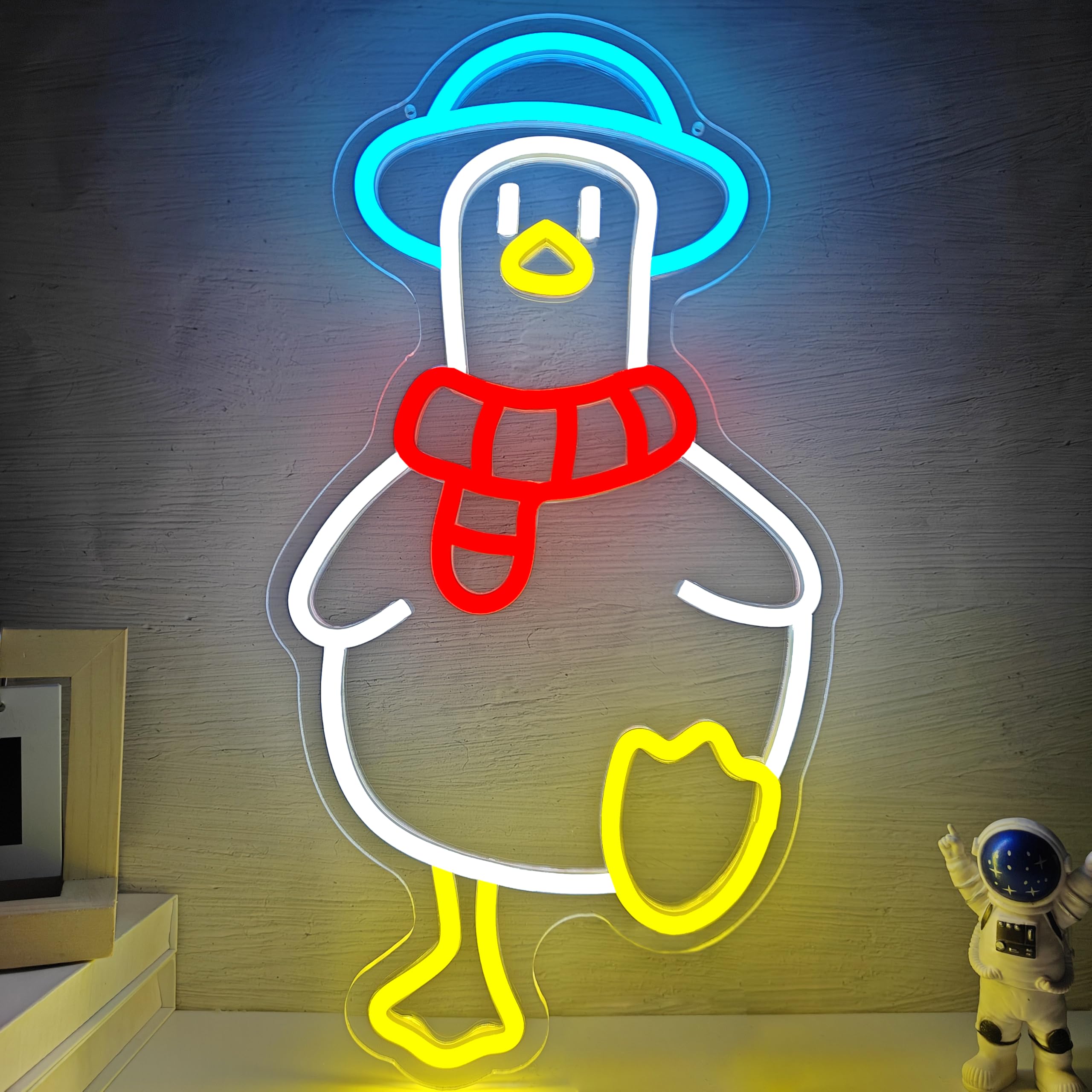 Goose Neon Sign Silly Goose Neon Light USB Powered Duck LED Sign for Bedroom Cute Duck Light Up Sign for Man Cave Living Room Game Room Funny Neon Wall Art Decor Gifts for Family Friends