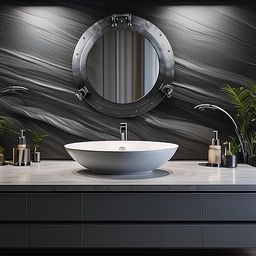 Miniatura 6 de Nagina International Ojo de buey negro de aluminio pulido rústico antiguo vintage premium (17 pulgadas)