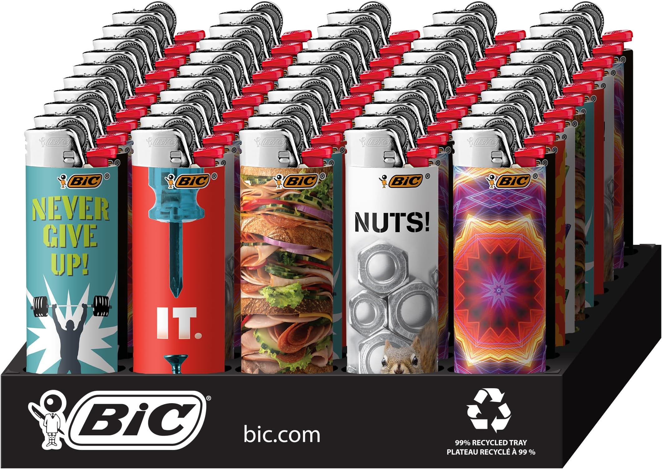 BIC Full Size Limited Special Edition Disposable Lighters Assorted Styles (50) by BIC