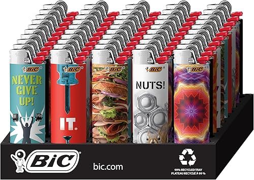 Bic Encendedores descartables de edición especial limitada, tamaño completo, estilos surtidos, Talla full, Variados, 50