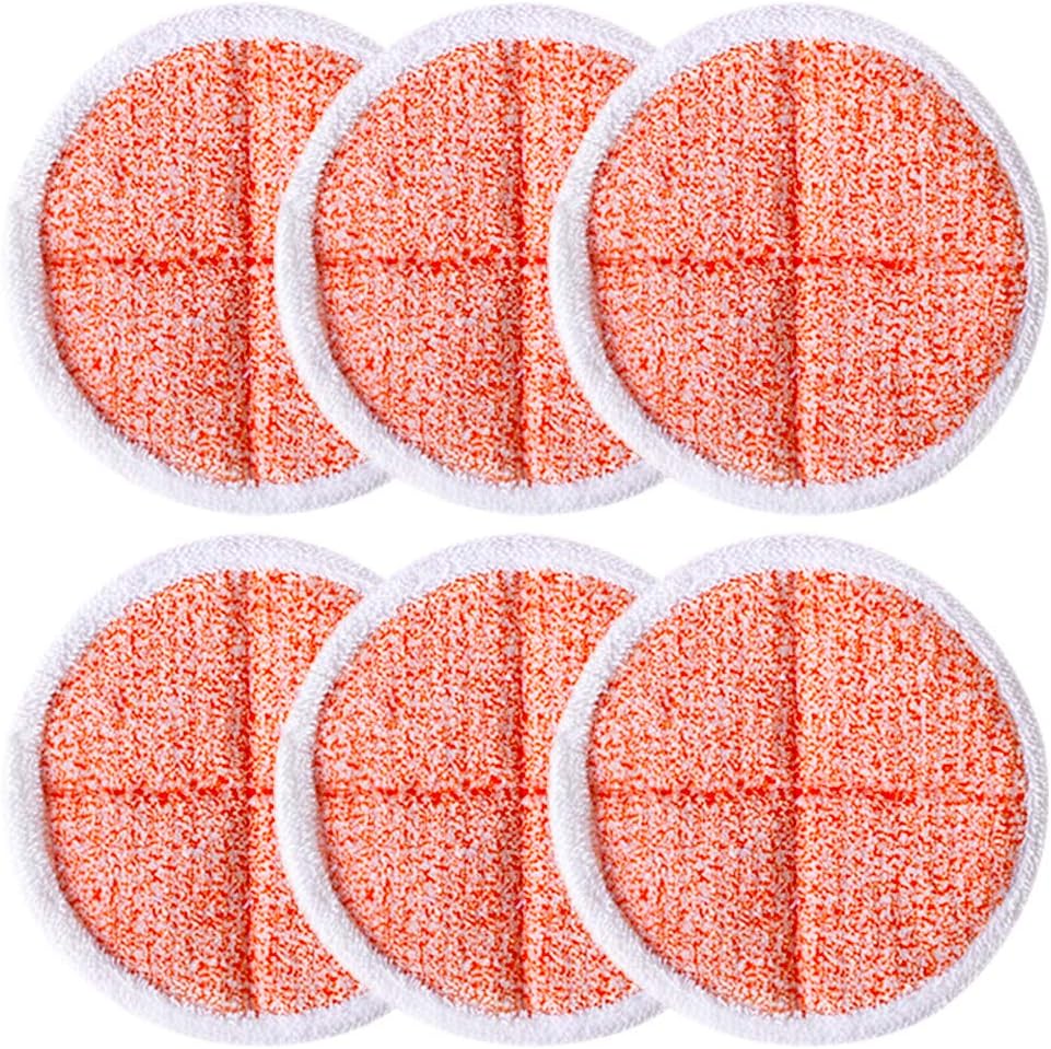 Tomkity 6 Pack Heavy Scrub Mop Pads Replacement for Bissell Spinwave 2039A 2124 (Orange)