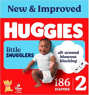 Huggies Little Snugglers Diapers Size 2, 186 Count (3 Packs of 62)