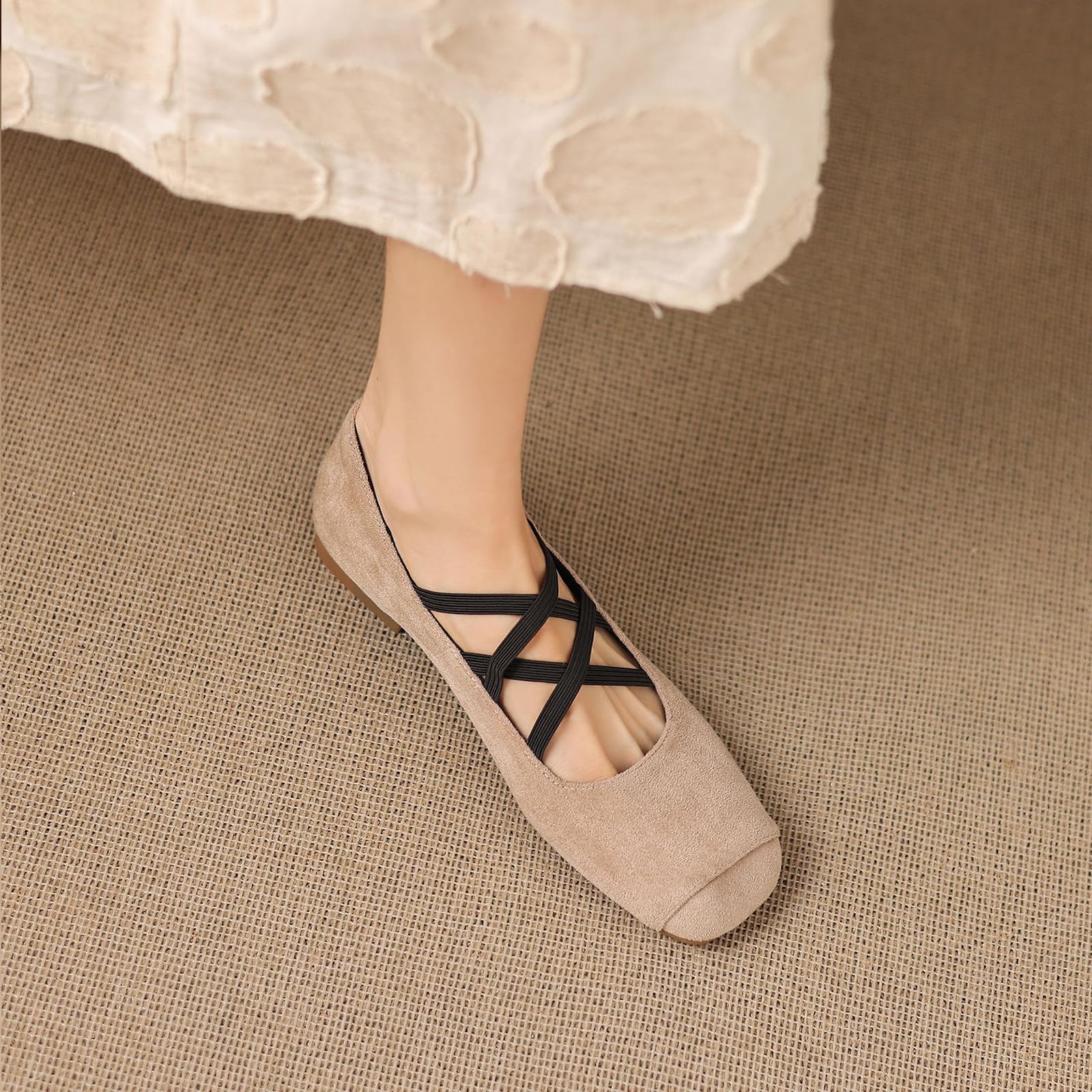 Scarpe Business Casual Donna Ballerine Camoscio Mary Jane Punta Tonda | Perfetto Per Scuola Pendolarismo E Viaggi Leggeri, Supporto Anti-Fatica Per Stare in Piedi, Stile Classico Versatile