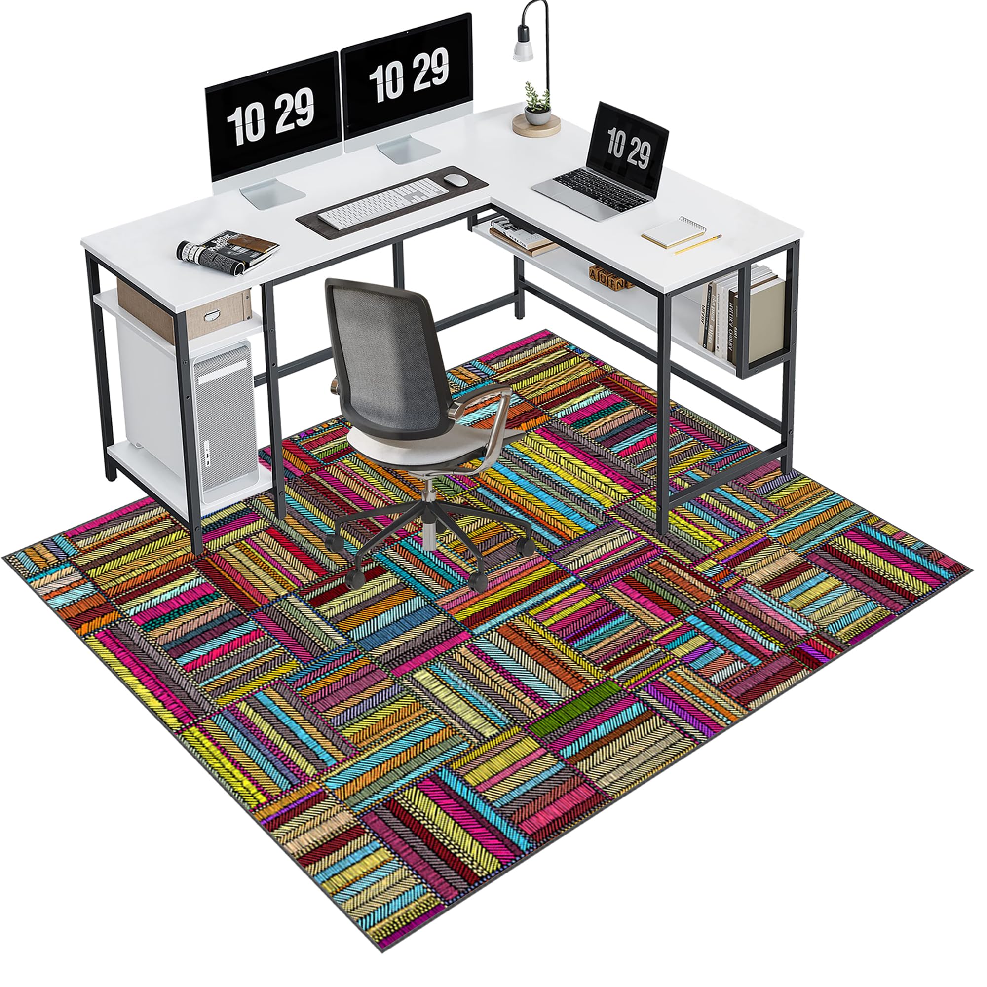 EYKWKB Office Chair Mat for Hardwood Floor, Desks Mat Large, Non-Slip Carpet Protector Chair Mat for Home Office, Computer Gaming Chair Mat for Carpeted Floors, Hard-Floor Chair Mats 80 x 120 cm