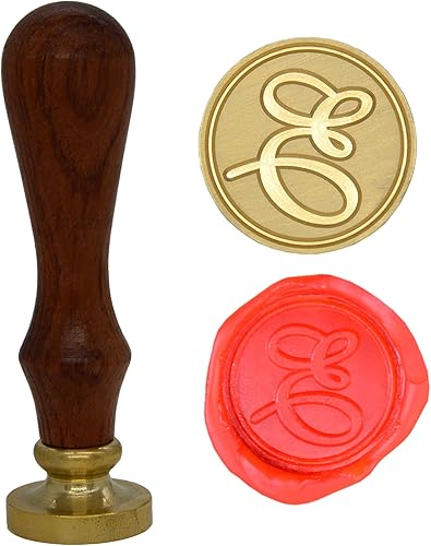 Sello de cera letra A-Z, sello de sellado inicial del alfabeto para tarjetas de Navidad y Acción de Gracias, invitación de boda W-S-2 (letra E)