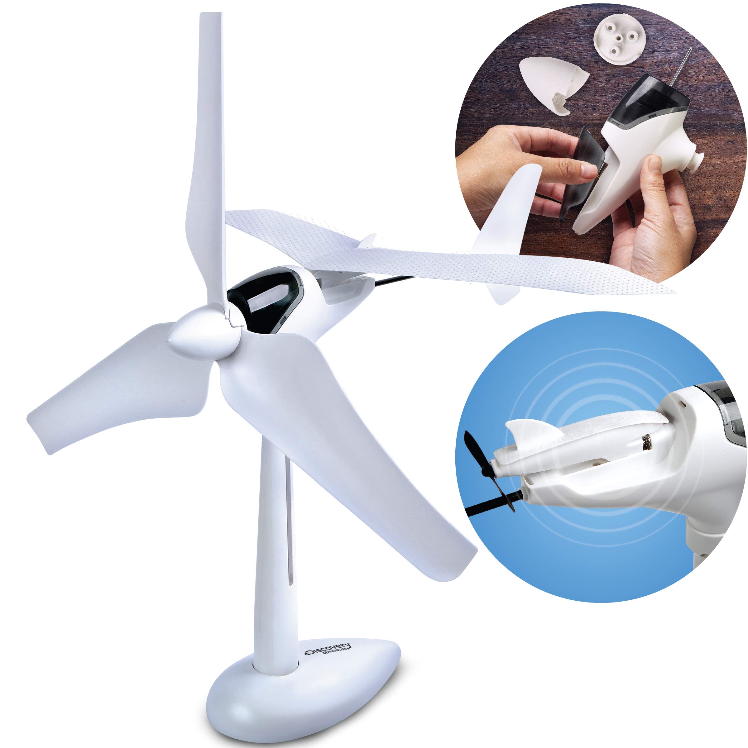 Buy Discovery Kids Mindblown Wind Turbine Glider Kit Stem Science Experiment For Kids Fun Engineering Project For Boys And Girls Green Energy Powers Motorized Glider Battery Free Led Lights Online At Desertcart