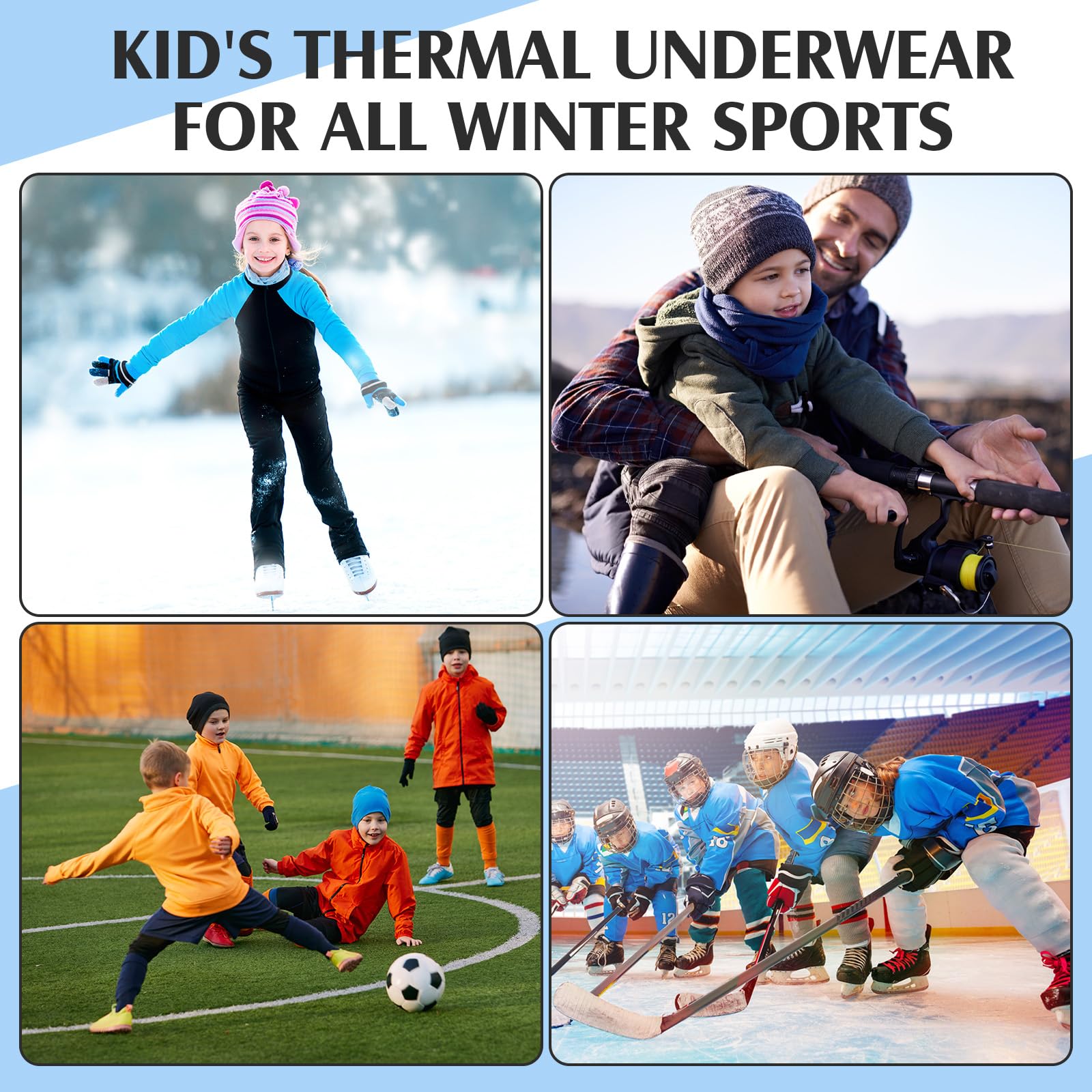 Suhine Thermounterwäsche für Kinder, Jungen, Mädchen, Winter, Baselayer, athletisches Kompressions-Fleece für Sport, Fußball, 3 Sets