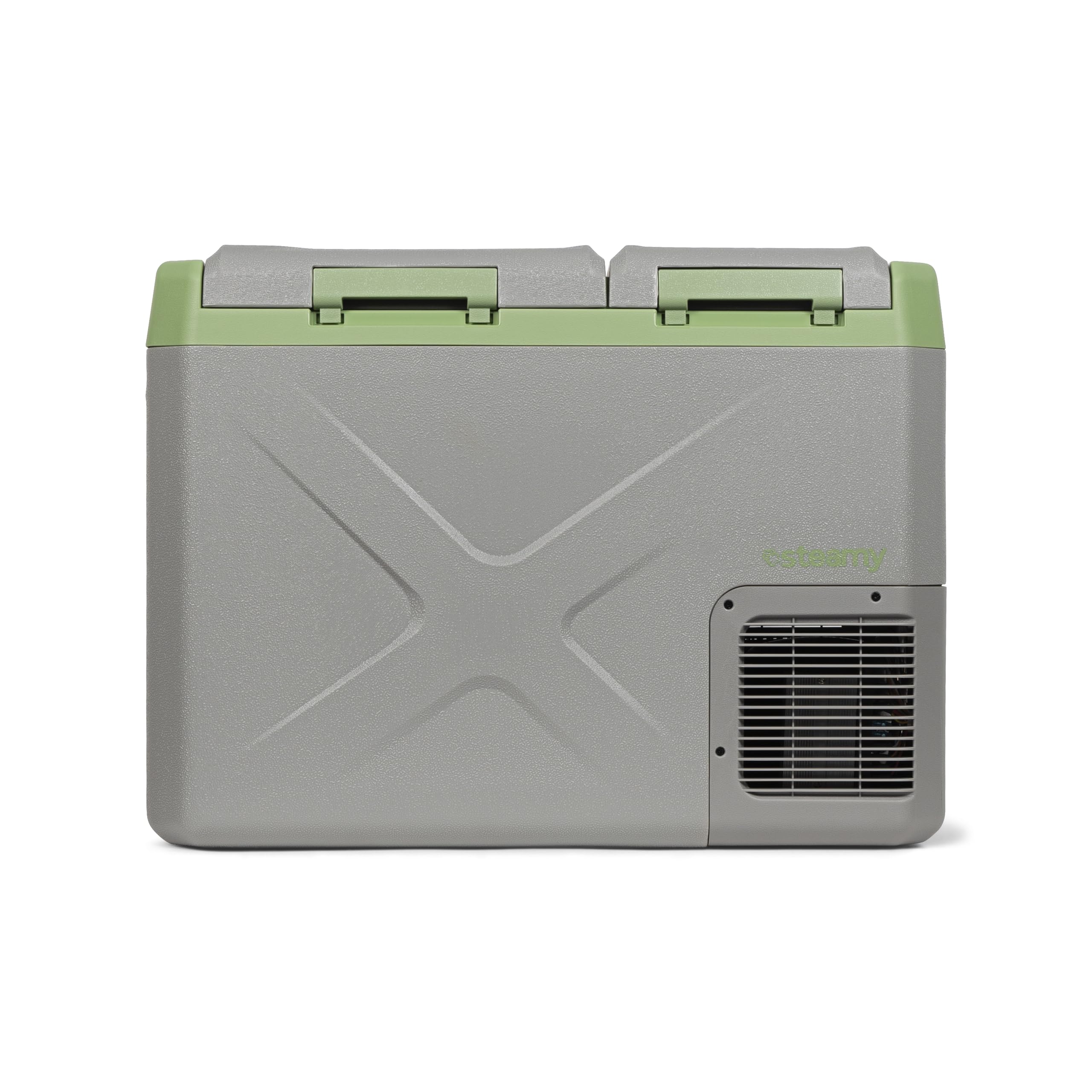Steamy-E Single Zone 45, Frigorifero Elettrico a Compressore, 12/24V DC e 100-240V AC, per Congelare e Raffreddare da -20℃ a +20℃, Ideale per il Campeggio, 32 Litri, Grigio