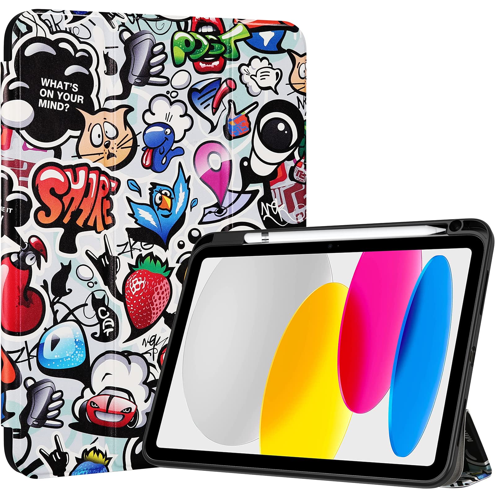 ProCase per iPad 10a Generazione Custodia 2022 [A2696 A2757 A2777], 10,9 Pollici Sottile Custodia Protettiva Leggera Smart Cover per iPad 10, Auto Sveglia/Sonno - Manga Nero