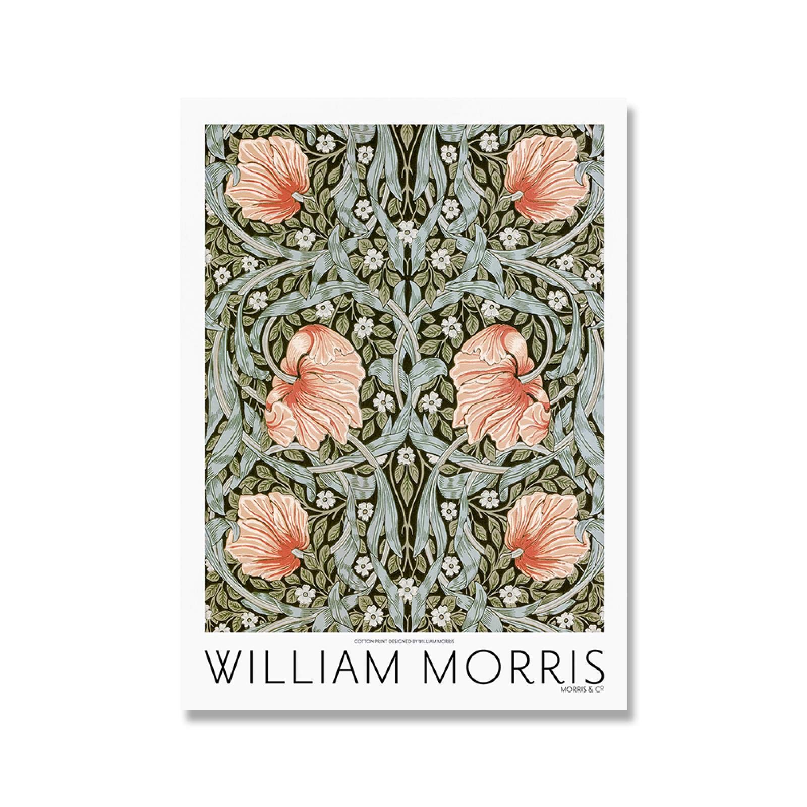 Dittelle William Morris Stampa su Tela Il Victoria and Albert Museum Exhibition Poster Underground Art Nouveau Pittura Decorazione Della Parete 60x80 cm-3 Pezzi Senza Cornice