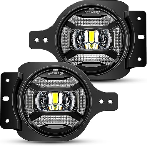 LX-LIGHT Foglights LED extremadamente brillantes de 60 W con DRL compatibles con Jeep Wrangler JL Sport Rubicon parachoques delantero de acero