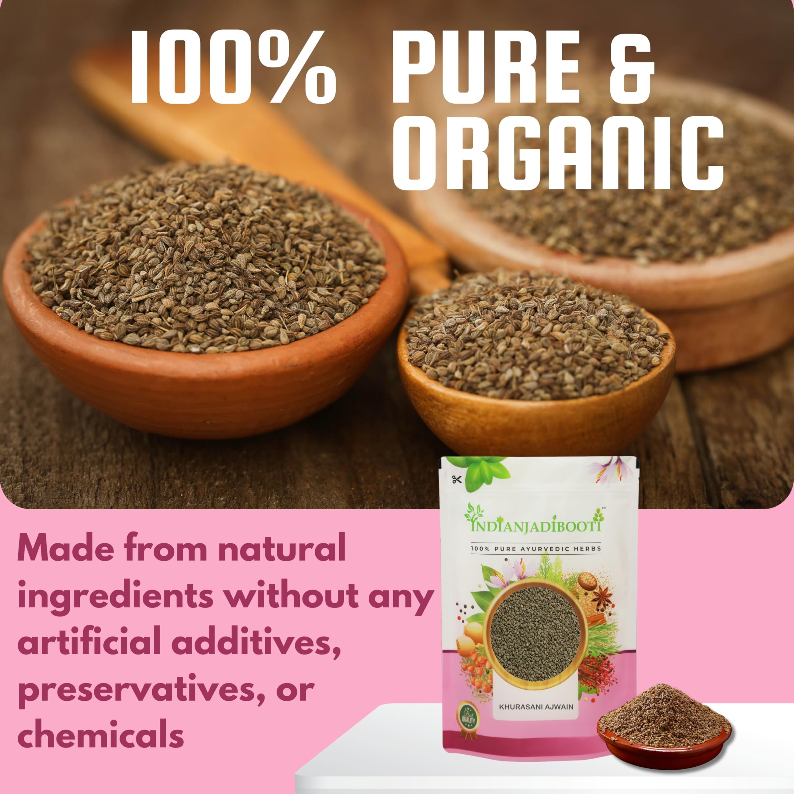 IndianJadiBooti Khurasani Ajwain | Hyoscyamus Nigerr | Black Henbane | Parasika Yavani | Madkarini Ajvayan | Parsekayavani | 100 Grams Pack, Seeds - Image 6 thumbnail