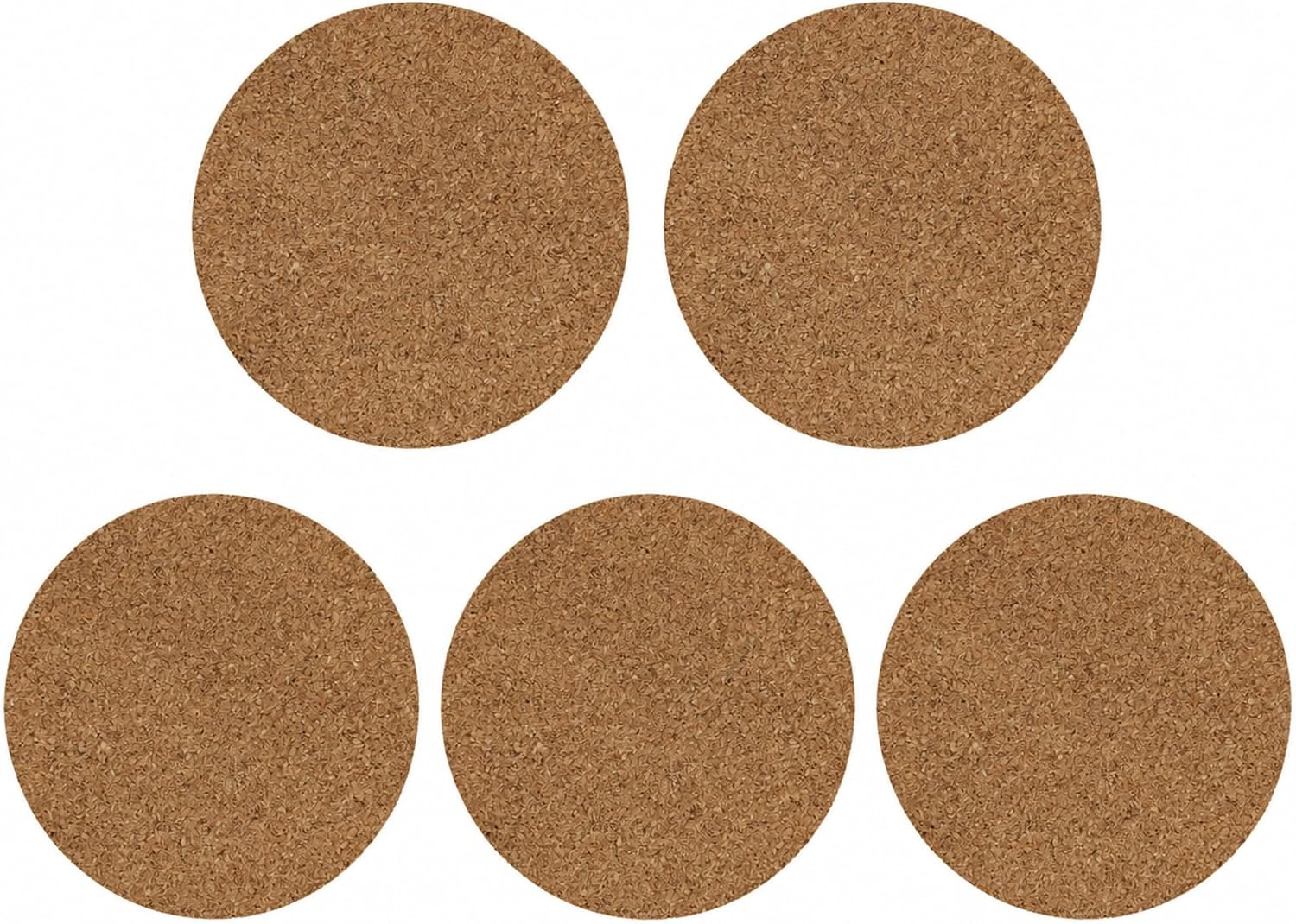 5 Pcs Cork Coaster with Self-Adhesive Backing, 4 Inch Absorbent Heat Resistant Coasters for Cups Glasses DIY Crafts, Round, 5