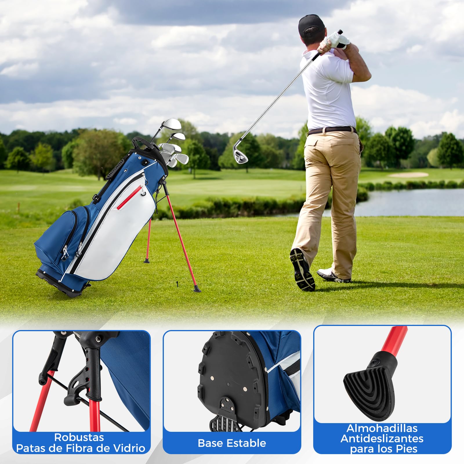 COSTWAY Juego de Palos de Golf/Madera de Fairway/Híbrido/Hierros 6 7 8 9 y Bolsa de Transporte Juego de Golf