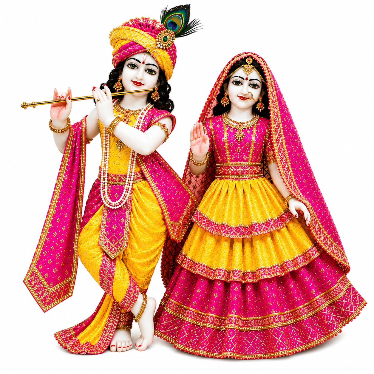Krishna Dress | Poshak for Yugal Jodi | Radhe Krishna Ji Poshak Heavy Work Handmade Poshak for Janmashtami, Puja, Temple Decor WHATSAPP 9876882294-picture-34