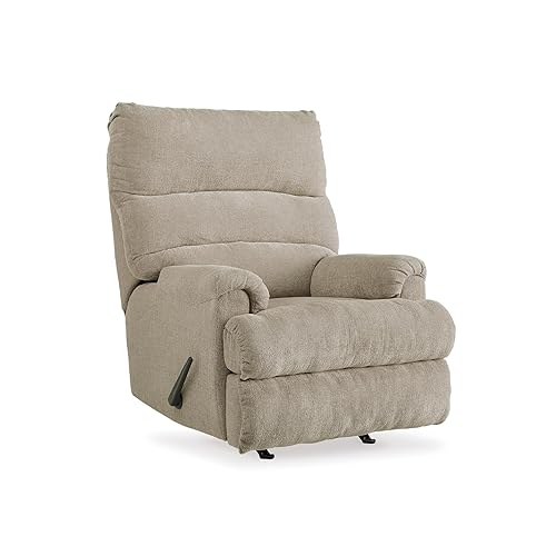 Signature Design by Ashley Man Fort Contemporary Rocker Recliner, Beige
