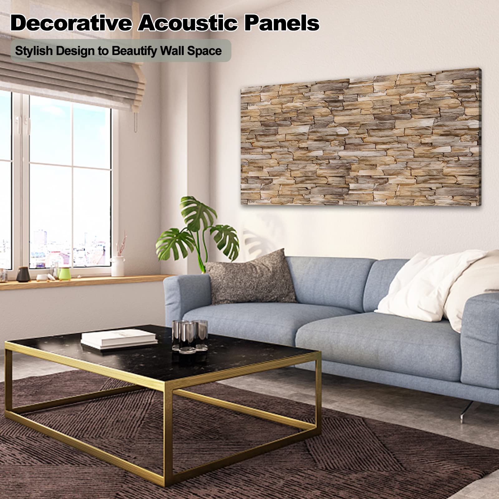 Buy AIONCDER Art Acoustic Panels, 48“x24”inch Acoustical Wall Panel for