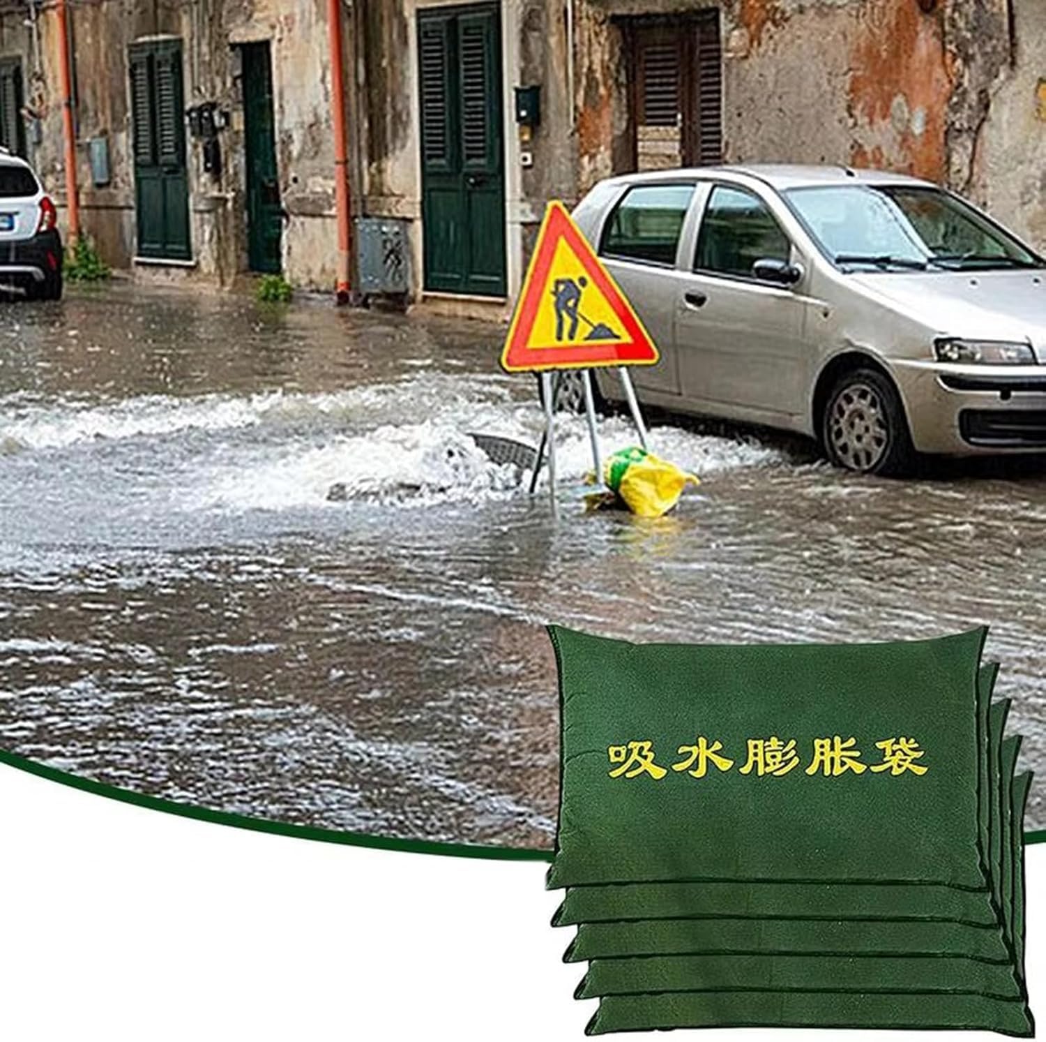 Sacs Anti-inondation absorbants réutilisables (25x50cm) - Lot de 10 barrages modulaires