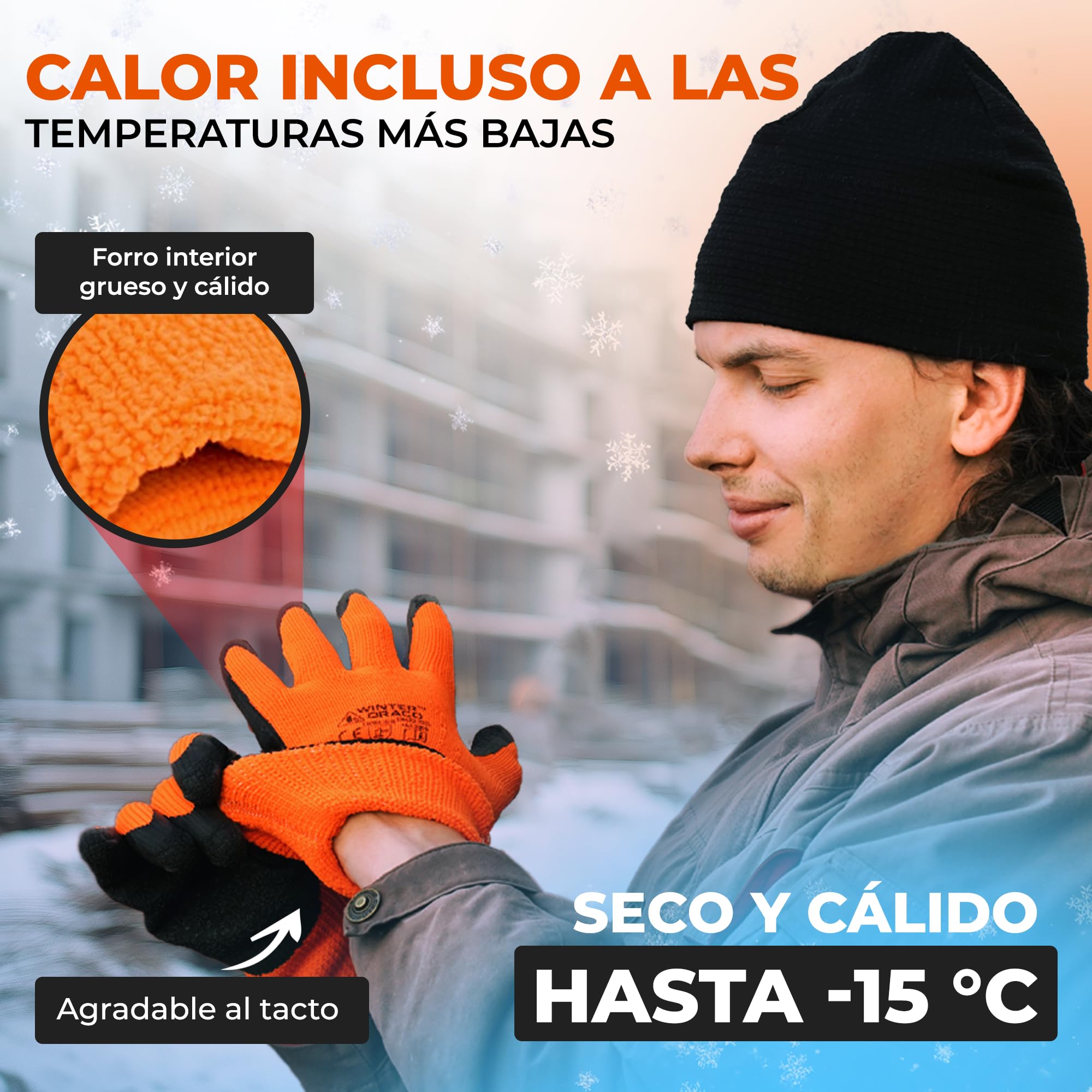 Guantes de Trabajo Térmicos (36 Pares) 10-XL | Guantes Trabajo Invierno con Revestimiento Látex, Guantes Jardinería Aislantes Resistentes a la Abrasión, Jardín&Construcción