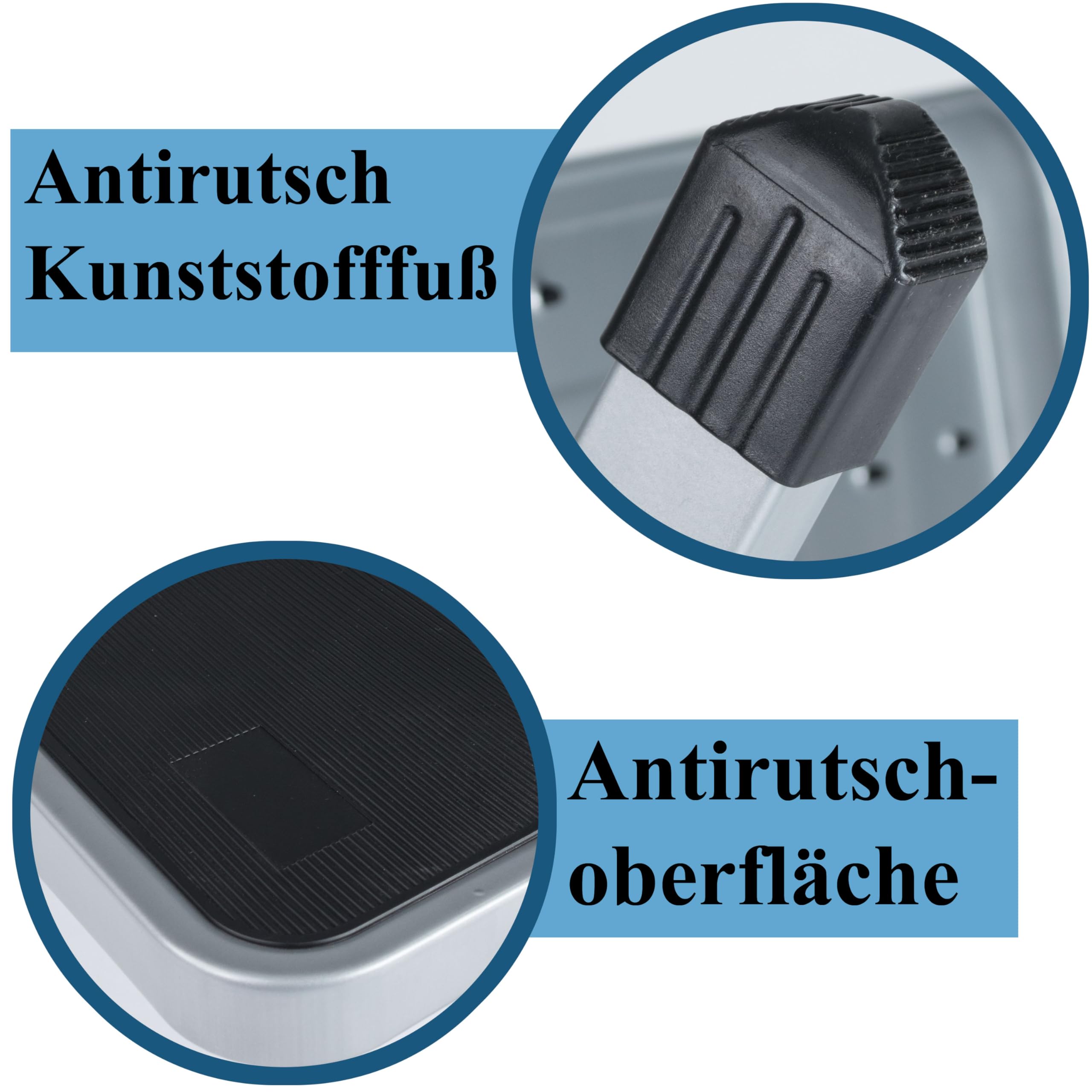 Caravan Klappbare 2 Stufen Tritt 51x58x40 cm aus Stahl bis zu 150kg belastbar mit Anti-Rutsch-Trittfläche Einstiegshilfe Faltbar Wohnwagen Wohnmobil Klapptritt Doppelstufe