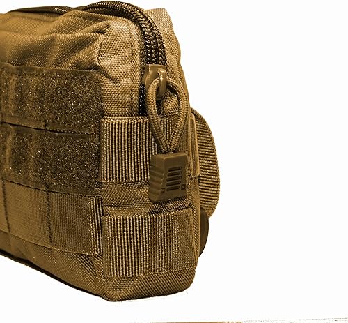 Miniatura 7 de Bolsa táctica Molle correas dobles Molle de 6.5 x 4.5 x 1.5 pulgadas con cremallera compartimento principal más bolsillo interior y sección de