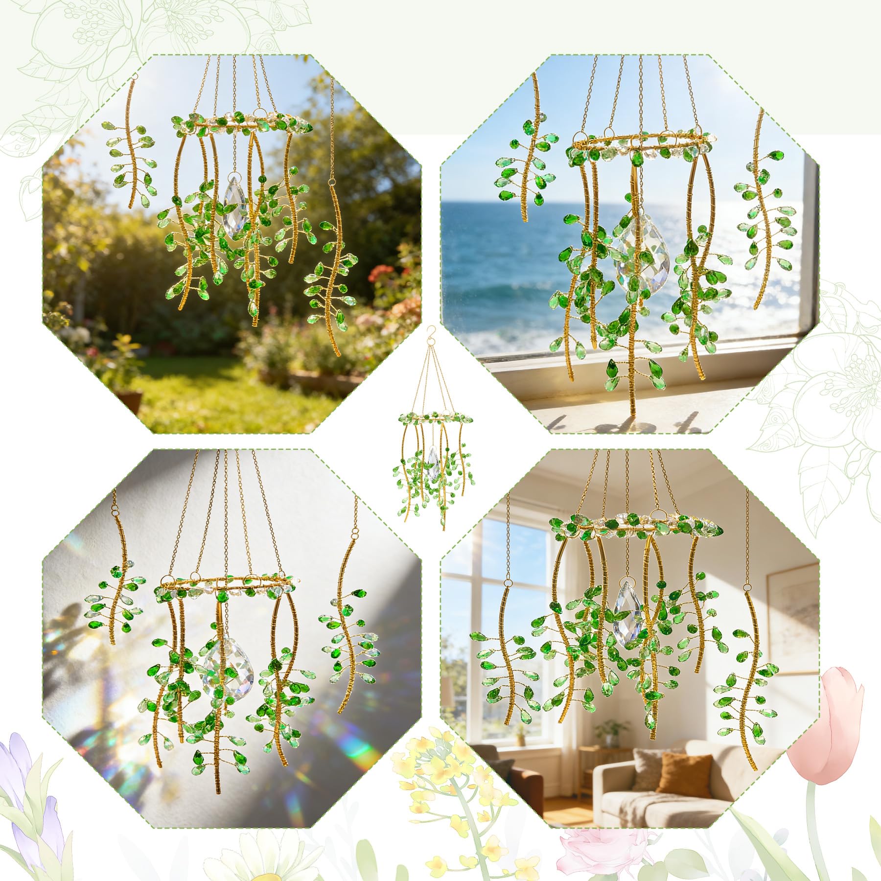 VEEKAY Atrapasoles de Cristal,Colgante Suncatcher Ornamento,Sun Catcher para Ventanas y Jardines,para Casa, Jardín, Oficina