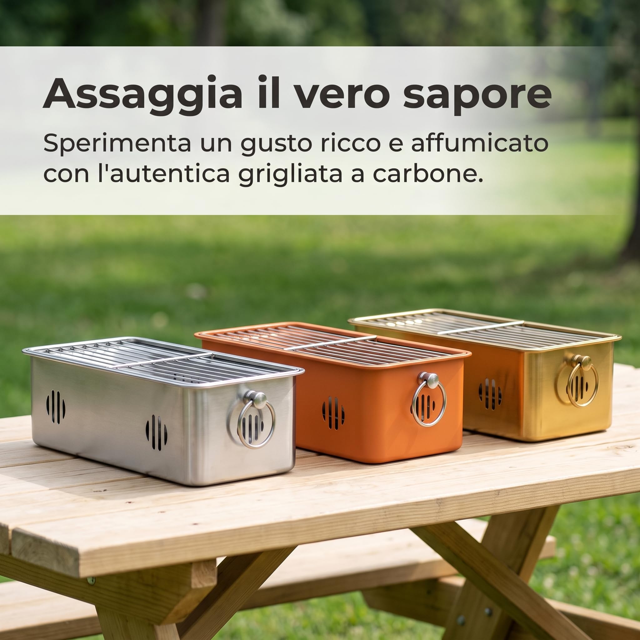 Griglia barbecue a in acciaio inossidabile, portatile, per 3-5 persone, stile, Arancione, 31 * 16