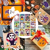 Vista 6 de 24 PCS Calcomanías de Halloween Haz una Cara para Niños Pequeños Haz Tus Propios Personajes Mezcla y Combina Calcomanía Calcomanías de Feliz