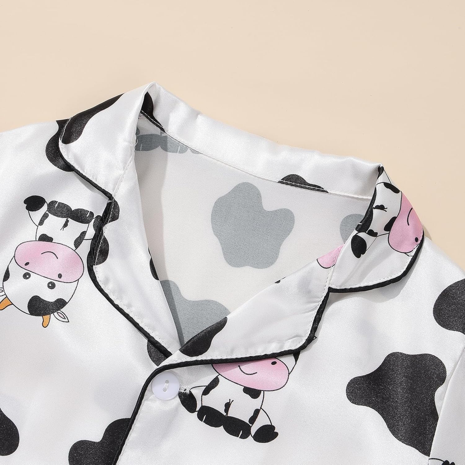 Weixinbuy Toddler Silk Pajamas Short Sleeve Button-Up Summer Pjs for Girls Boys Satin Pajama Sleepwear Set 2-7 Years - Image 4