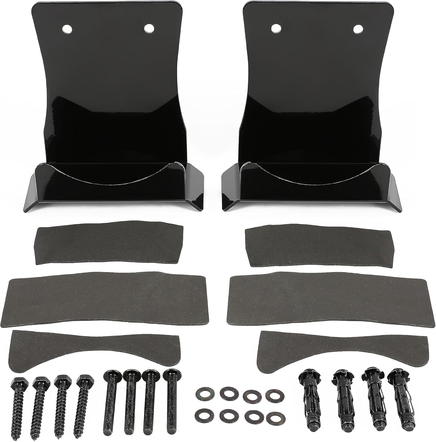 KUAFU 2Pcs Wall-Mounted Door Hangers Compatible with 1956-2023 Jeep Wrangler CJ YJ TJ LJ JK JKU JL JLU Removable Door Storage Holder Bracket Rack Aluminum Powder Coated Black
