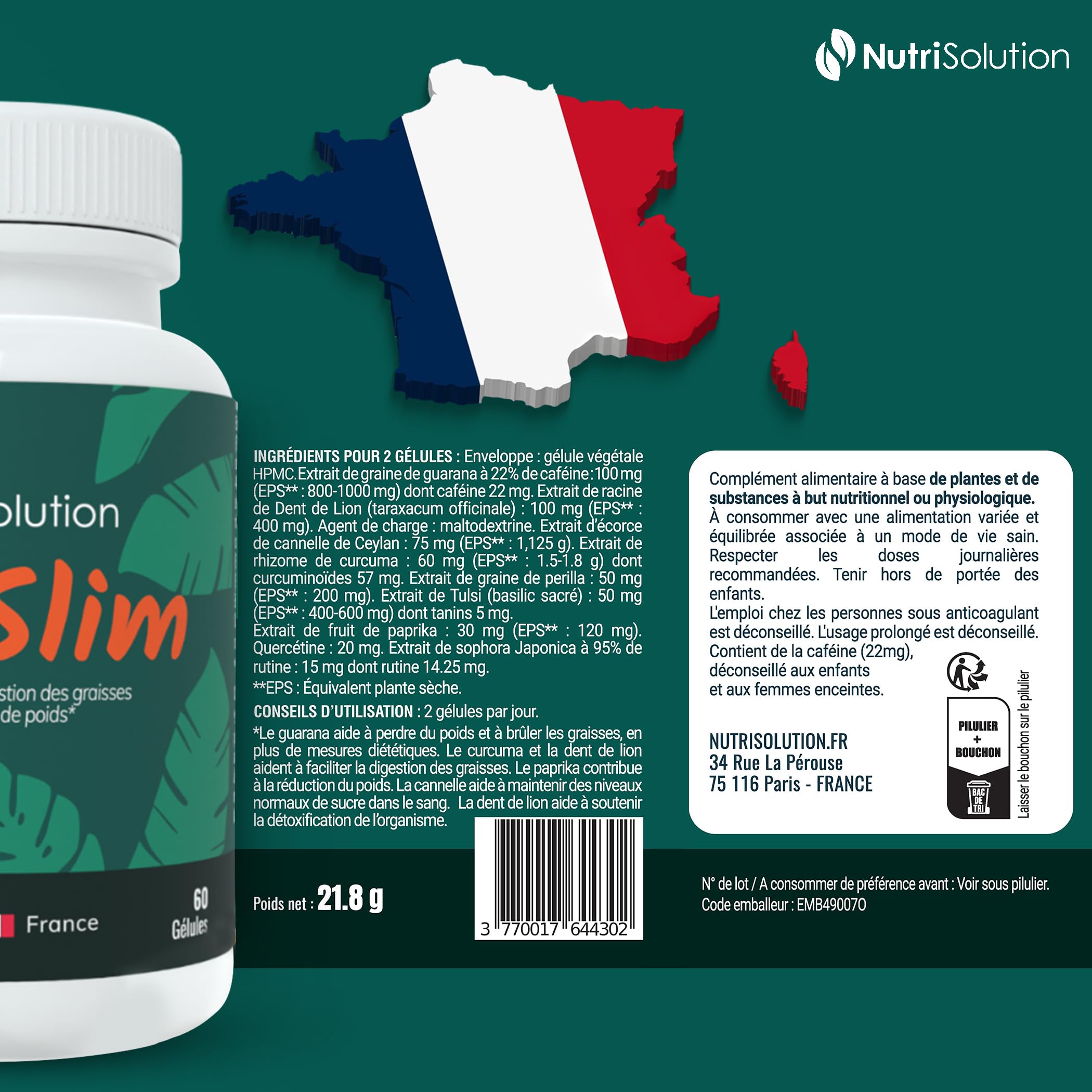 ExiSlim - Nachhaltiges Abnehmen, Stoffwechsel anregen, Enthält Perilla, Curcuma, Vegan, Fettverbrenner, Schlankmacher, Schnell Abnehmen, Starker Fatburner (1)