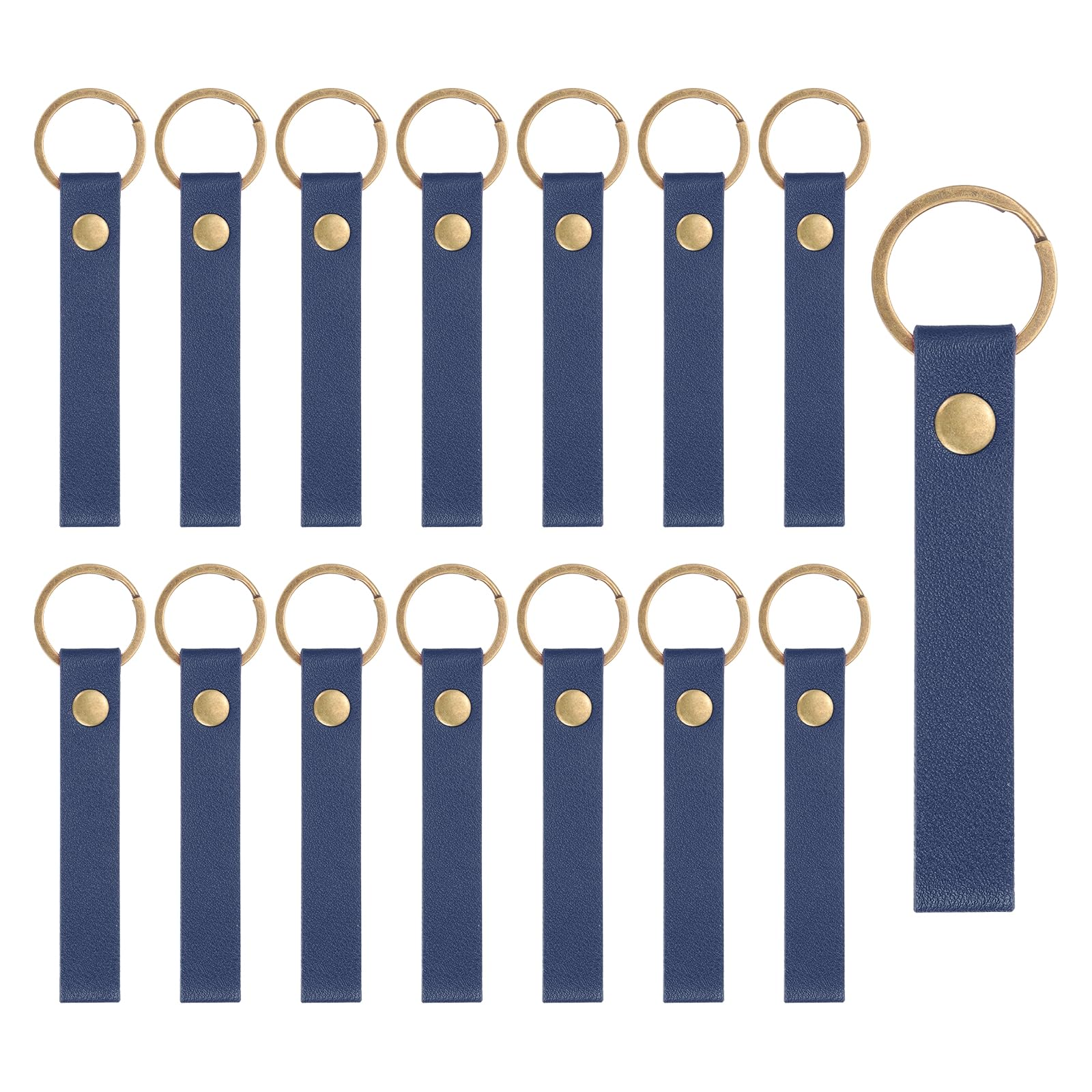 Llaveros de piel sintética para regalos personalizados kit de 20 tiras cuero azul