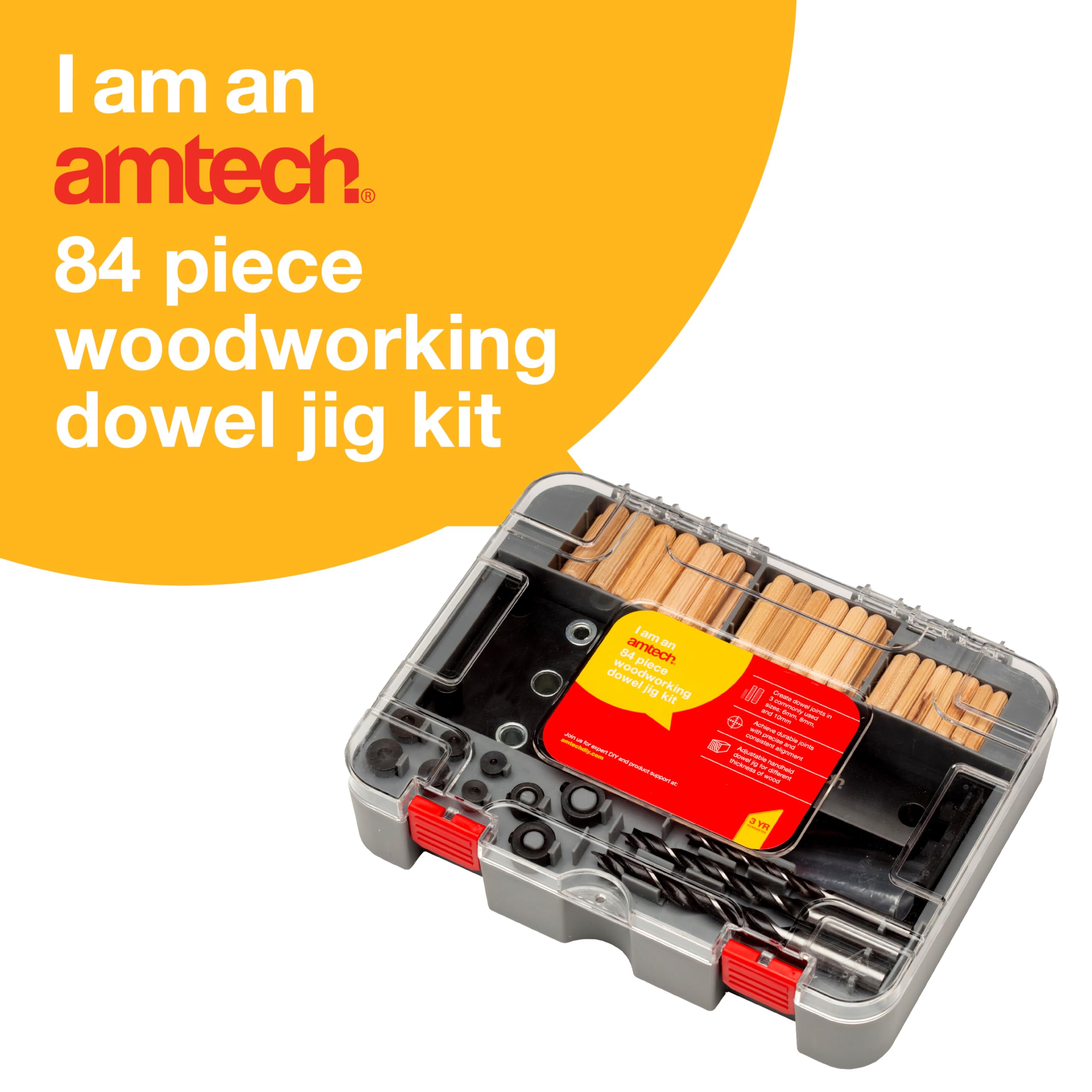 Amtech, Dowel Jig Kit for Woodworking and Home DIY Durable Joints and Consistent Alignment - Image 2