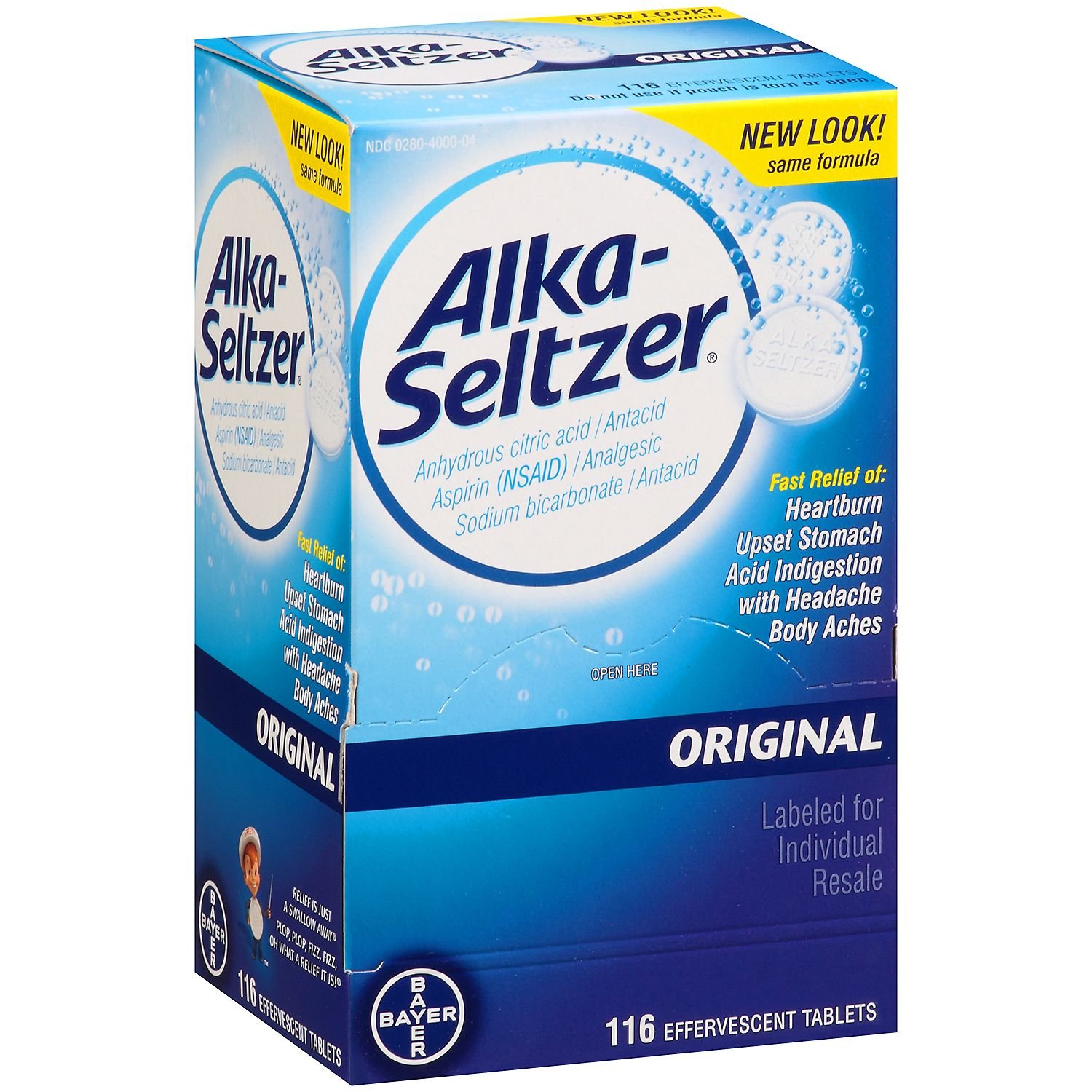 Alka-Seltzer® Original Antacid Effervescent Tablets 3 Pack (116 Count Each.) Antacid That Gently and