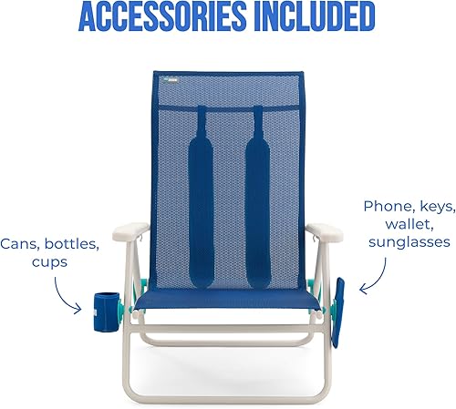 Miniatura 6 de Juego de 2 sillas de playa Shibumi. Marco de grado marino antioxidante. Capacidad de 300 libras. Pesa 8 libras. Correas acolchadas ajustables para