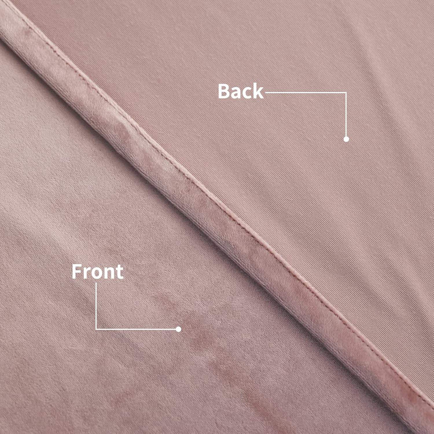 PLEASANT BOULEVARD Dusty Pink Velvet Curtains 84 inch Long Heavyweight Blackout Curtains Rod Pocket Thermal Insulated Darkening Window Drapes for Bedroom Living Room, W52 x L84, 2 Panels