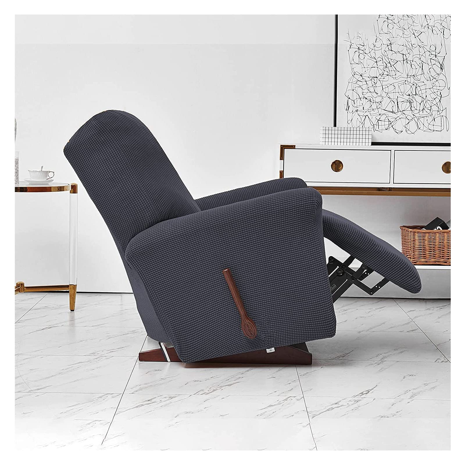 Konsilsa Stretch Recliner Chair Covers, 1 seat Recliner slipcovers Anti-Slip with Side Pockets Recliner Covers Sofa Covers for Cushion Couch Recliner Armchair Covers (Color : Red 3)