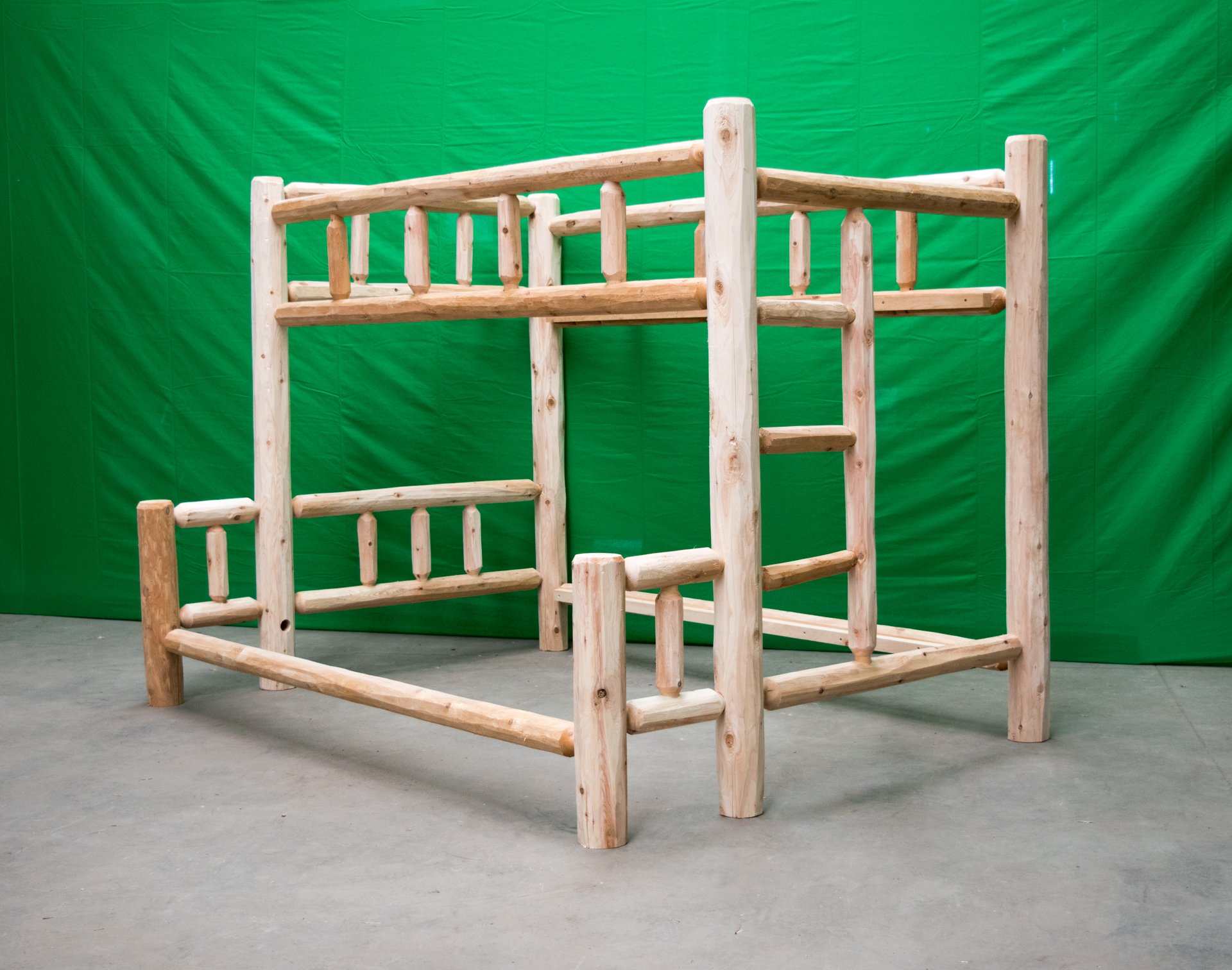 Midwest Log Furniture - Premium Log Bunkbed - Full Over Queen