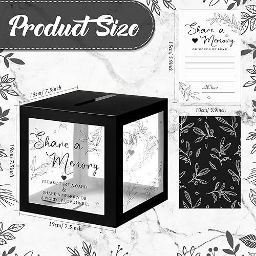 Miniatura 2 de Pajean 50 tarjetas de memoria Greenery Share a Memory para colecciones de vida, tarjetas de memoria, ideas de tarjetas de invitados para funeral,