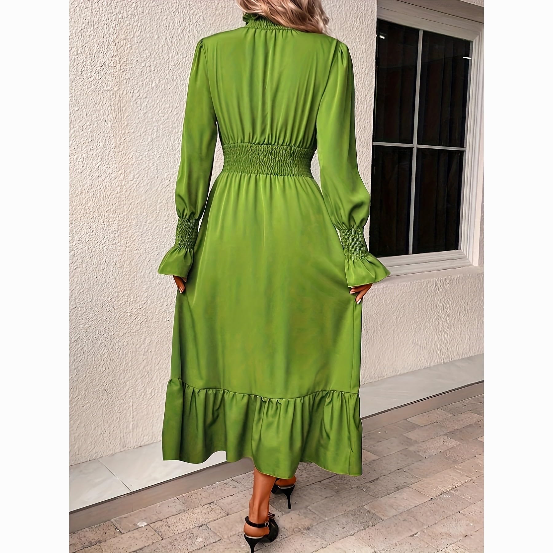 Women's Fall Midi Dress Casual Long Sleeve a Line Flowy Dresses Women's Autumn  Dresses(S) : Amazon.co.uk: Fashion