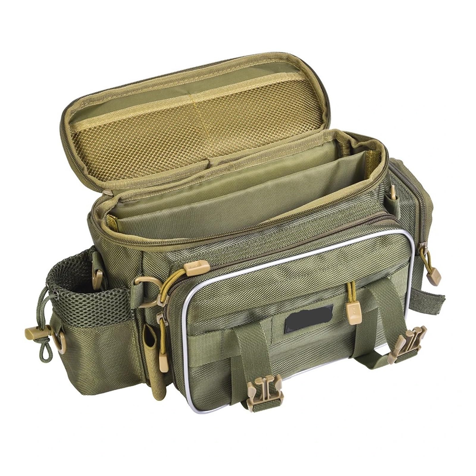 Borsa da Pesca Borse da Pesca, Sport all'Aria Aperta, Gilet Monospalla, Borsa Porta Esche da Pesca, Mulinello, con Scatola for Attrezzi(Black)