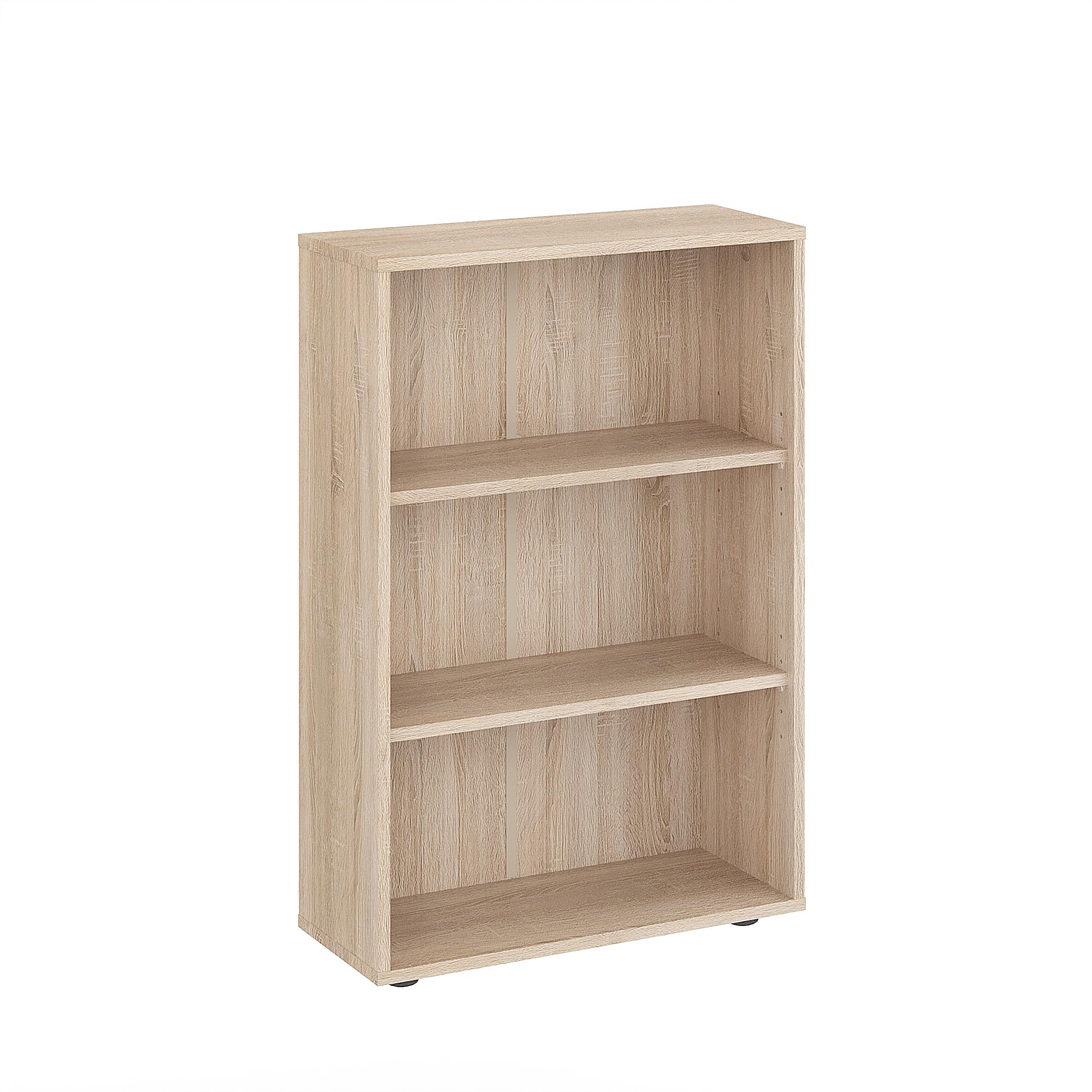 Komto Sonoma Oak Bookcase – 3 Tier Bookshelf, Open Storage Shelving Unit for Bedroom, Living Room, Home Office and Dining Room | Lumo 60 x 90 x 24 cm (WxHxD) — image 1
