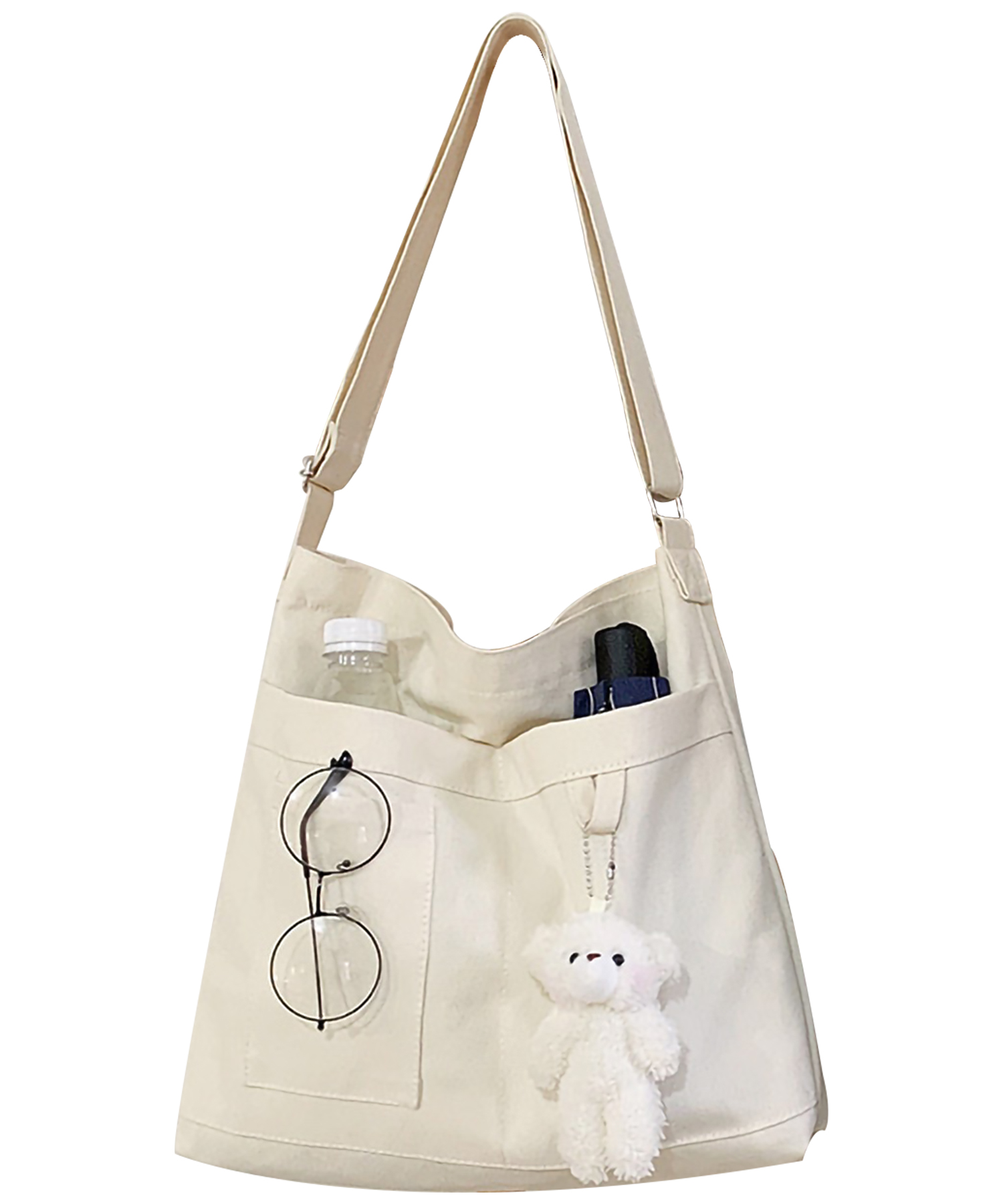 Bydenwely Canvas Tote Shoulder Bag | Large Capacity Zippered Hobo Satchel, Crossbody/Shoulder Bag