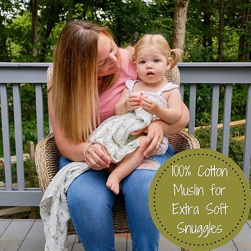 Miniatura 84 de LollyBanks Manta de muselina grande de 47 x 47 pulgadas, manta de bebé para niños y niñas, 100% algodón, manta de recepción para recién nacido