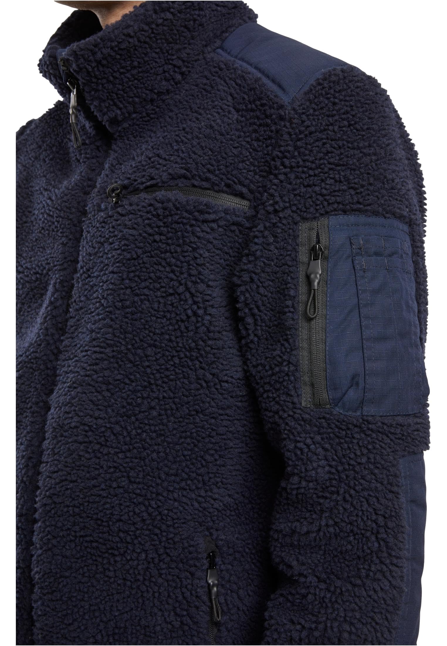 Brandit Ramble Teddy Fleece Hombre Chaqueta entre-tiempo Negro 100% poliéster
