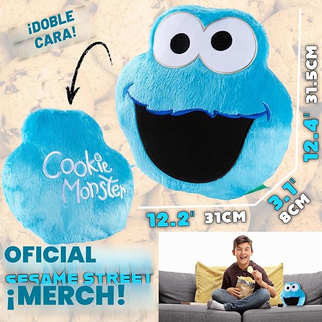 Foto 2 de 6 de Get Trend Sesame Street Cookie Monster Cojin Decorativo 3D, Cojines Abrazar Sofá Cama