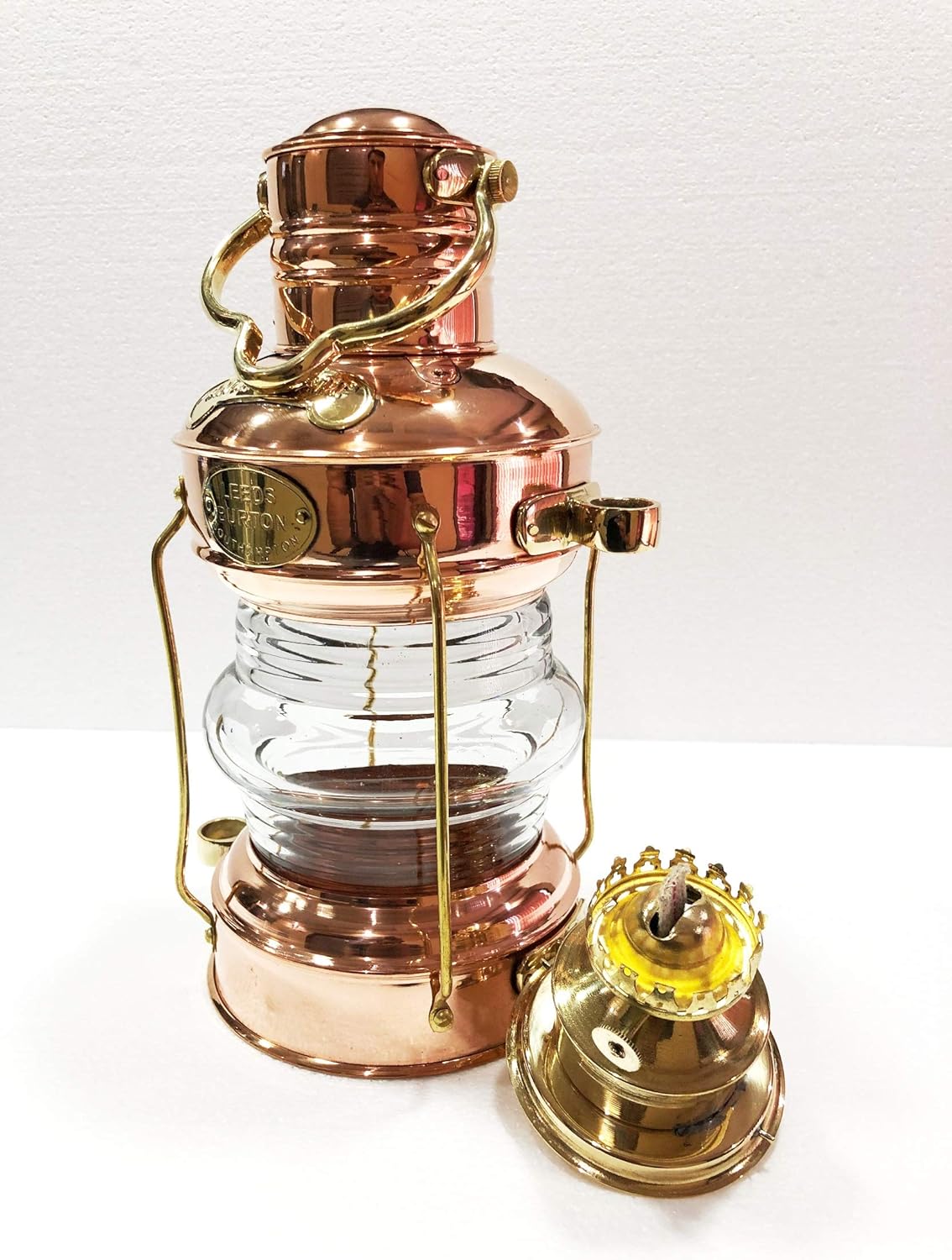 Nautical Antique 14" Ship Lamp Boat Copper Brass Oil Lantern Maritime Collectible Home Decorative